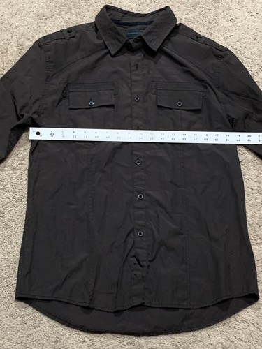 Sovereign Code Mens Button Down Shirt Size Large Brown Cargo Pockets Casual - Picture 9 of 12