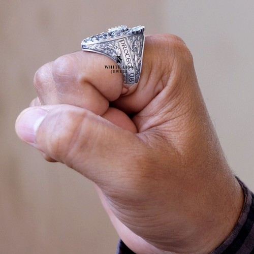 Archangel St Michael Dragon Wings Extraordinary Christian Faith 925 Silver Ring - Picture 6 of 8