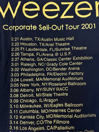 Vintage Weezer 2001 Corporate Sell-Out Tour Long Sleeve T-Shirt Black XL Rare - Picture 20 of 24