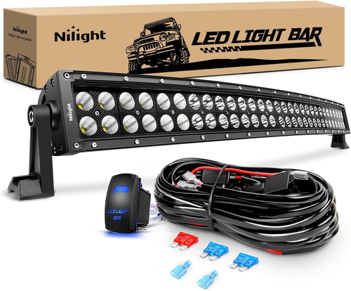 Nilight - ZH410 32Inch 180W Curved LED Light Bar Work Light Spot Flood Combo Off - Picture 10 of 12