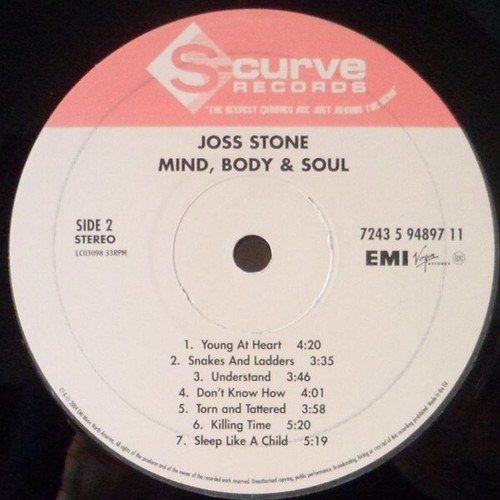 Joss Stone / Mind Body & Soul 12" Vinyl 2004 EU Original LP S-Curve Record Album - Picture 4 of 8
