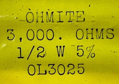 NOS Ohmite Little Rebel Carbon Film Resistors 1/2W 5% - Choose Your Value / Qty! - Picture 7 of 21