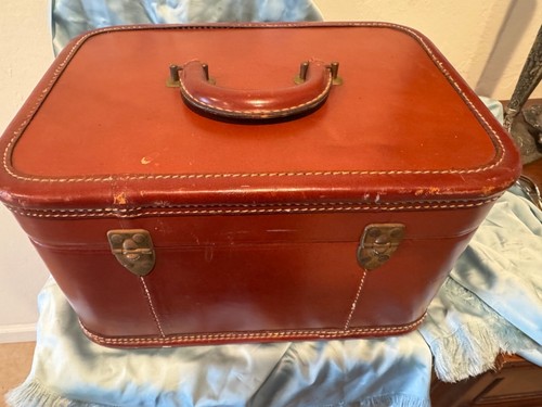 Vintage Continental Luggage New York Travel Case Brown w Keys Initials E H L - Picture 19 of 24