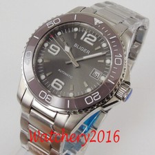 40mm Miyota8215 Bliger Automatic Mechanical Men's Watch Gray Dial Sapphire Glass