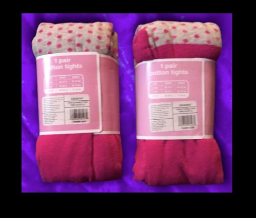 2 Pairs Circo Cotton Knit Tights Girl's Size 12-14 Pink,purple,NWT - Picture 5 of 12