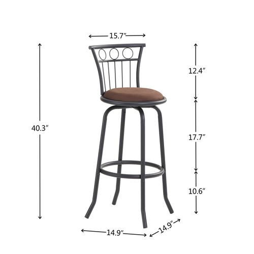 3 Piece Bar Table Chairs Set for Dining Room Industrial Counter Height Bar Chair - Picture 6 of 7