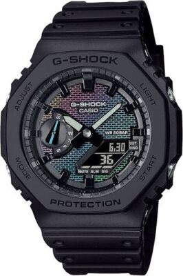 CASIO G-SHOCK GA-2100RW-1A Rainbow Brick Wall CasiOak Ana-Digi Bio Plastic
