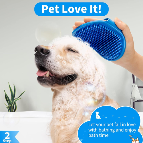 3PCS Dog Bath Brushes – Shampoo & Scrubber Set with Adjustable Ring Handle for S - Picture 3 of 12