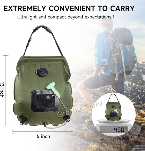 Faltbar 20L Solar Wasser Taschen Draußen Tragbar Camping Heizung Dusche Bags - Bild 6 von 13