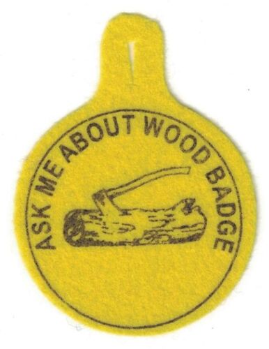 BSA Ask Me About Wood Badge yellow felt patch