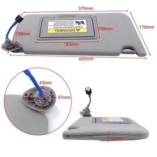 Car Sun Visor Left Right Sunvisor With Mirror + Light For Honda Accord 2008-2012 - Picture 2 of 8