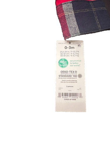 Carter's Child of Mine 2 Pc Baby Boy Overalls Jumpsuit. 0-3 Mths Old. Brand New - Picture 3 of 4