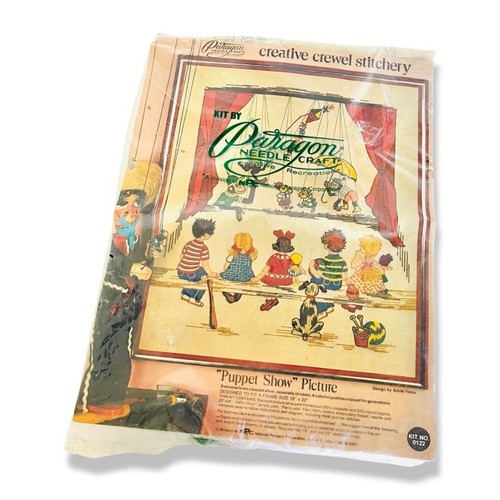 Puppet Show Creative Crewel Kit Vtg PARAGON #0122 by Adele Veres *NOS OPEN Bag * - Picture 5 of 24