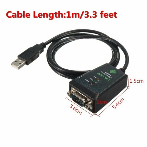 USB to DB9 RS232 DB-9pin Serial Port Cable Converter Adapter FTDI Chipset LED 1M - Picture 4 of 8