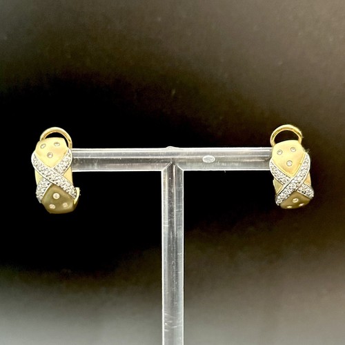 Pendientes traseros omega con acabado satinado redondo de oro amarillo liso de 14 K 7,3 g - Imagen 12 de 14