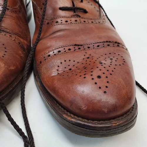 Vintage Cole Haan Men's Brown Leather Size 11 Medium Oxford Made in Italy - Photo 3/16