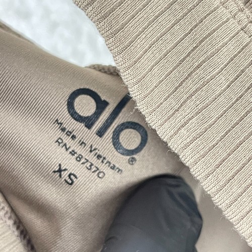 Sujetador deportivo acanalado Alo marrón para mujer espalda corredora yoga gimnasio atlético inalámbrico talla XS - Imagen 9 de 10