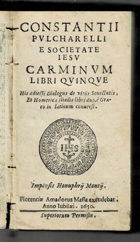 1650 CONSTANZO PULCHARELLI ... Latin POETRY w/ RARE ENGRAVING by VALERIO SPADA - Picture 3 of 9