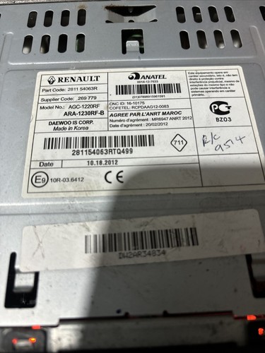 RADIO ESTÉREO RENAULT MERCEDES CITAN 281154063R Bluetooth - Imagen 6 de 7