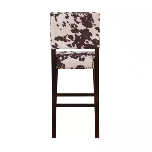 Carolyn 30 In. Brown High Back Wood Counter Stool w/ Cow Print Polyester Seat - Picture 5 of 12