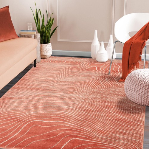 Veer Modern Wood Grain Flatweave Runner Kid & Pet Friendly Indoor Large Area Rug - Picture 3 of 32