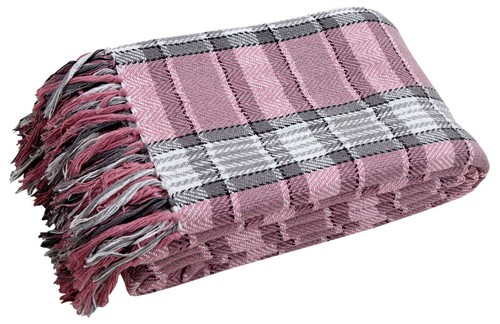 Manta de sofá 100 % algodón tejida de lujo a cuadros borde de borla rectangular - Imagen 13 de 13