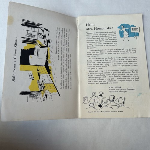 Gibson Refrigerator Instructions And Recipes Vintage 1950 1950s Booklet - Picture 3 of 7