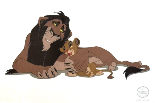 VINTAGE RARE HTF DISNEY STORE SERICEL "SCHEMING SCAR" THE LION KING SCAR & SIMBA - Picture 3 of 15