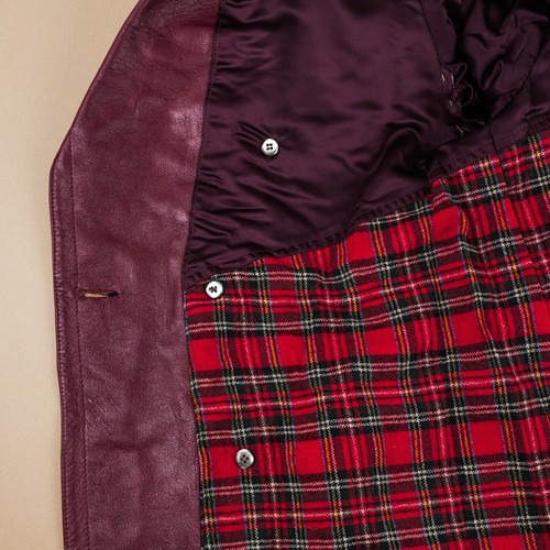 Vintage Dimitri of Italy Custom Tailor Men's Red / Burgundy Long Leather Coat - Picture 20 of 24