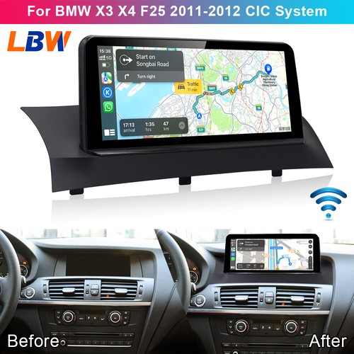 10.25'' Car Linux Screen Wireless Carplay Radio For BMW X3 X4 F25 2011 2012 CIC - Picture 1 of 12