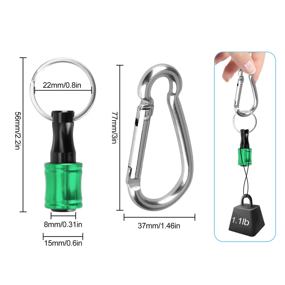 6Pcs 1/4" Hex Shank Quick Release Keychain Screwdriver Drill Bit Holder Bits Set - Image 2 of 4