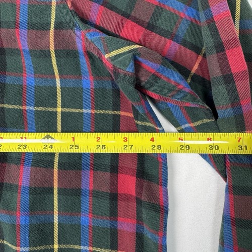 LL Bean Mens Flannel Shirt Red Blue Scotch Plaid Shirt Button 228066 Sz 2XLT - Picture 5 of 11