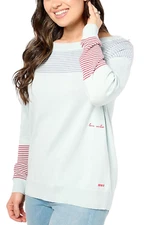 Peace Love World Women's Love Unites Us Cotton Sweater Light Blue