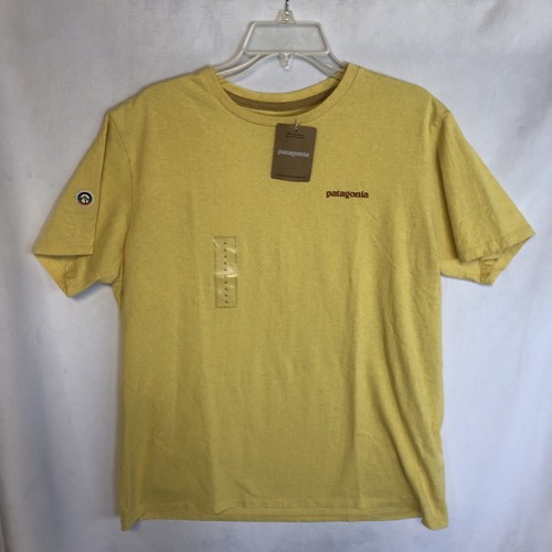 T-shirt Patagonia Unisex Responsabili nuova con etichetta, oro giallo fresato, toppa manica - Foto 1 di 8