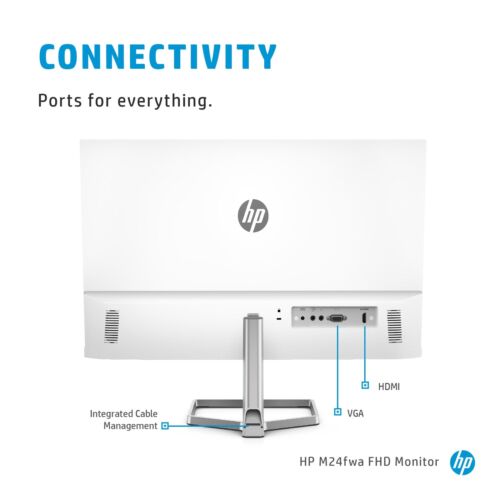 HP 24" M24fwa Monitor mit Lautsprecher Full HD 99% sRGB Slim White Eye Ease - Bild 6 von 8