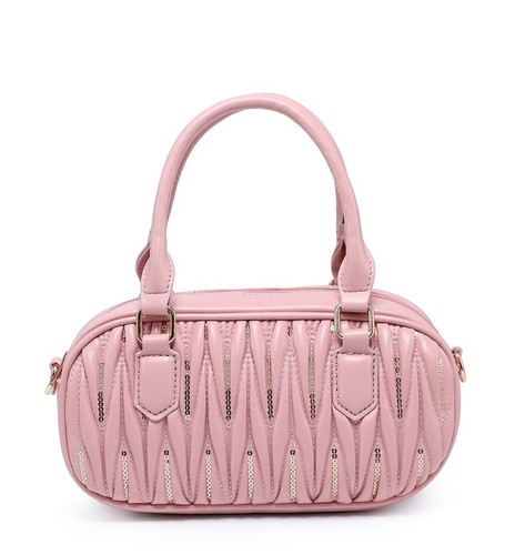 Bolso de hombro pequeño de cuero sintético para mujer con escamas brillantes con patrón acolchado - Imagen 14 de 21