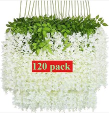 120pcs Artificial Wisteria Vine Garland Fake Flower Plant Garden Wedding Decor
