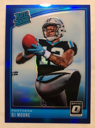 2018 Donruss Optic - Rated Rookie Blue #166 D.J. Moore /149 (RC) - Picture 1 of 2