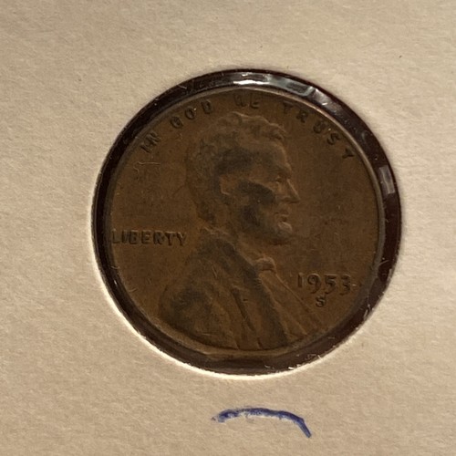 1953 S Lincoln Wheat Cent Clipped Planchet Clip Error VF - Picture 3 of 3