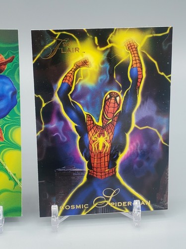 LOTTO DI CARTE COSMICHE FLEER FLAIR MARVEL SPIDER-MAN SPIDER-DEMON 1994 - Foto 4 di 9