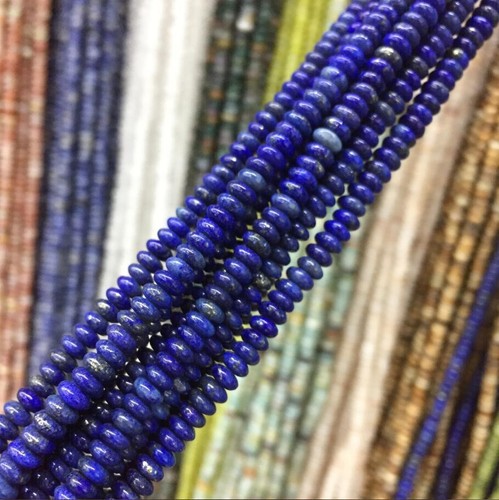 Cuentas sueltas redondas espaciadoras planas de piedras preciosas naturales de 2x4 mm para hacer joyas de 15,5"" - Imagen 8 de 59