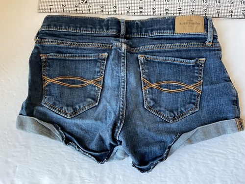 Abercrombie Kids Girls Size 14 Cuffed Denim Shorts - Picture 4 of 9