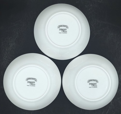 C1960s LOT 3 Syracuse Debutante Gray Platinum Dessert Fruit Bowl Replacement Set - Picture 7 of 7