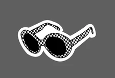 Checkered Sunglasses Sticker Waterproof