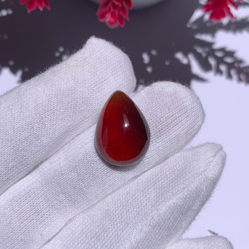 Natural African Hessonite Garnet Pear Cabochon 21x15x7 mm, 21.55 Carats Approx. - Picture 2 of 10