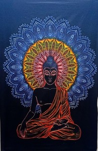Brush Paint Indian Lord Shiva Ashirwad Mudra Wall Hanging Tie Dye Yoga Poster
