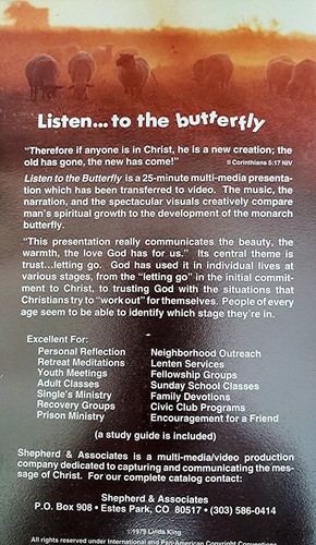 LISTEN...TO THE BUTTERFLY (VHS 1979)Linda King-Christian-VERY RARE - Imagen 2 de 2