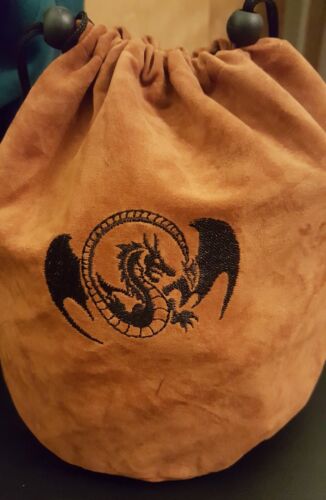 D&D Dragon Embroidered Dice Bag Large Board Game Token Gamer Counter Coin Bag - Picture 3 of 9