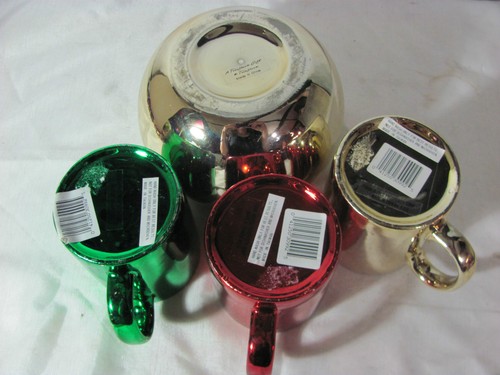 Set of 3 Metallic Mugs and Teleflora Vase or Centerpiece - Picture 7 of 7