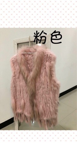 Women's Real Rabbit Fur Vest Gilet Tassels Raccoon  Fur Coat Knitted Waistcoat - Picture 10 of 23